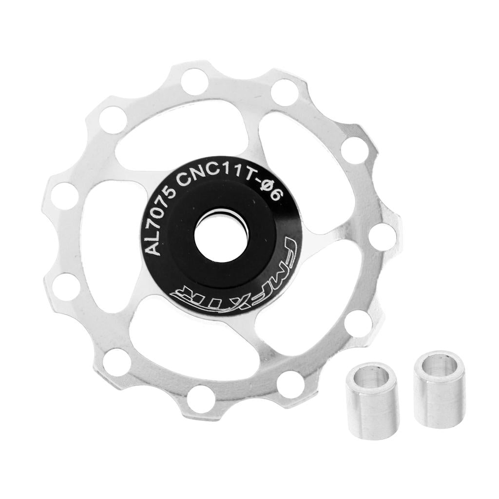 Bike Jockey Wheel Bicycle Rear Derailleur Guide Pulley 11T Bearing Silver