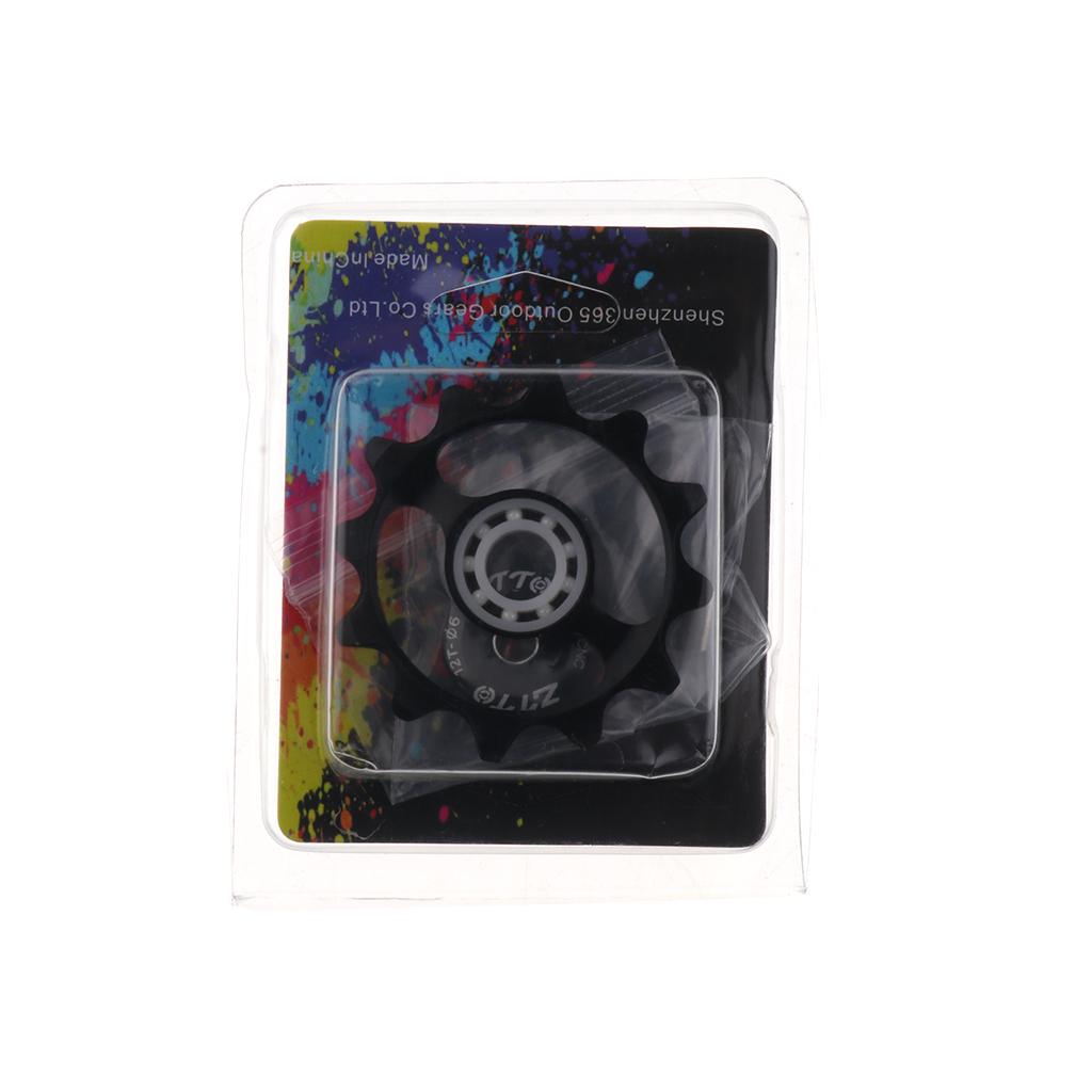 Bike Jockey Wheel Bicycle Rear Derailleur Ceramic 12T Guide Wheel Black