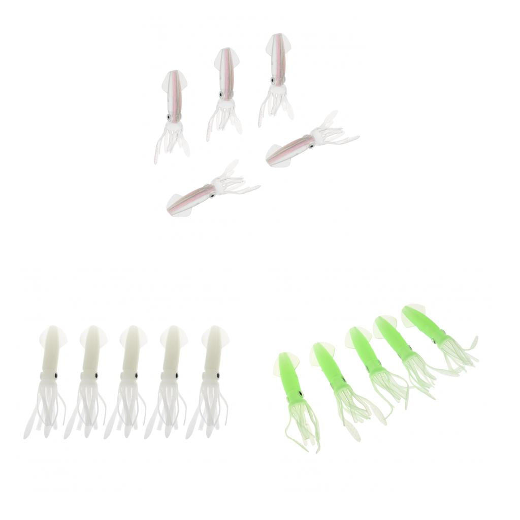 5pcs Luminous Soft Baits Squid Octopus Skirts Fishing Lure Colourful Tube