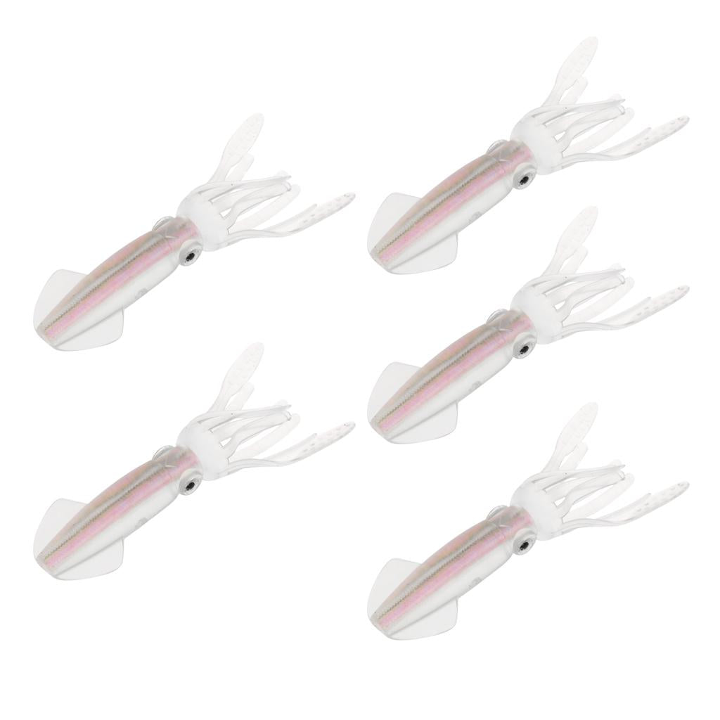 5pcs Luminous Soft Baits Squid Octopus Skirts Fishing Lure Colourful Tube