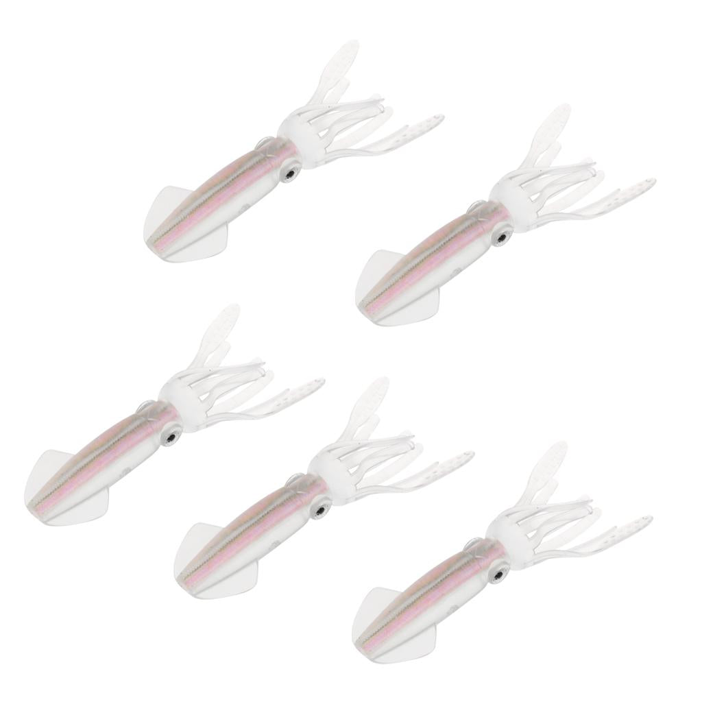 5pcs Luminous Soft Baits Squid Octopus Skirts Fishing Lure Colourful Tube