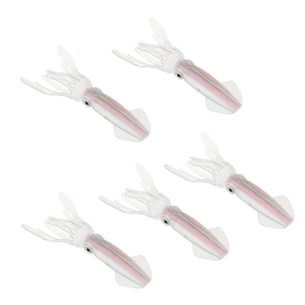 5pcs Luminous Soft Baits Squid Octopus Skirts Fishing Lure Colourful Tube