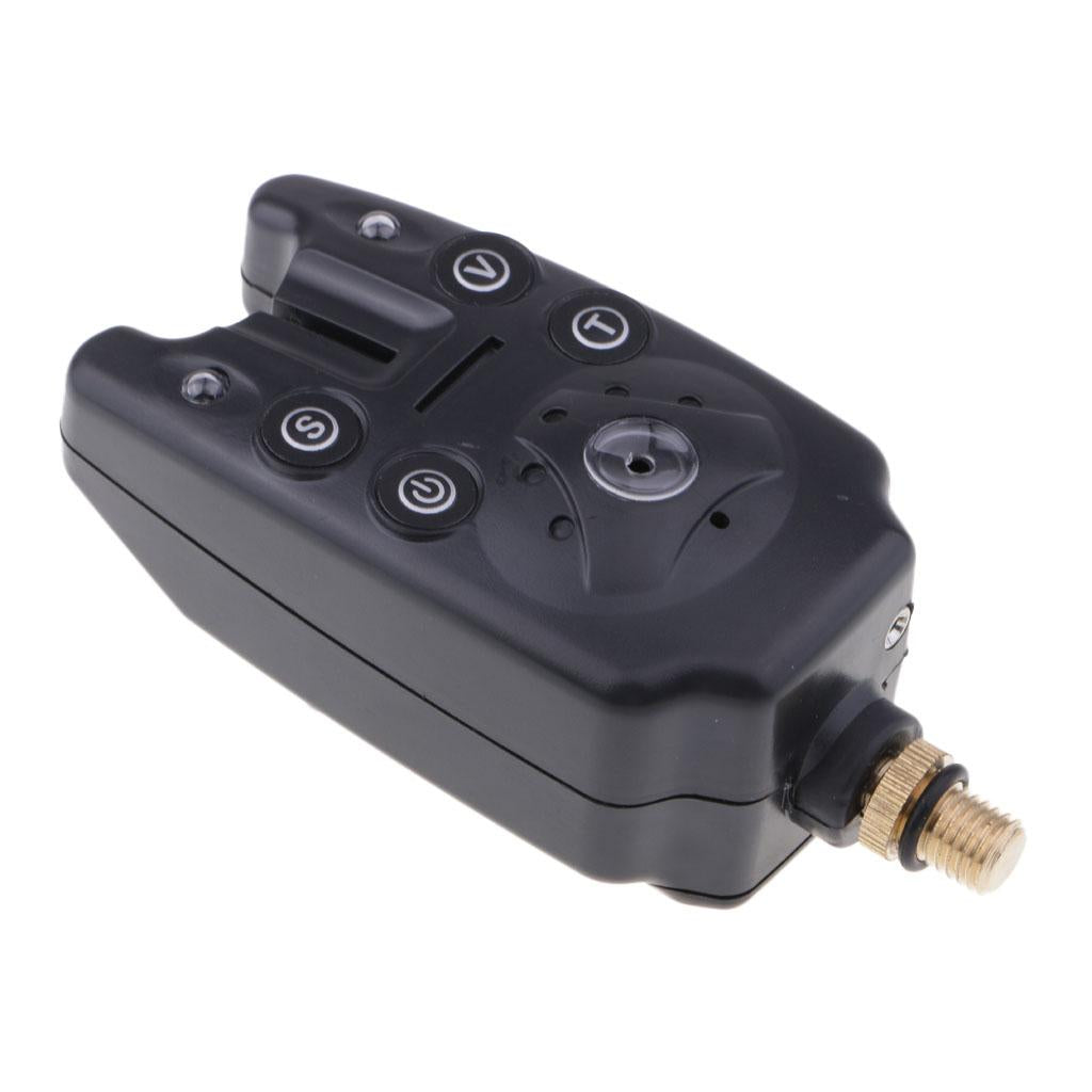Fishing Bite Alarm Indicator Sound Light Alert Fishing Rod Holder Black
