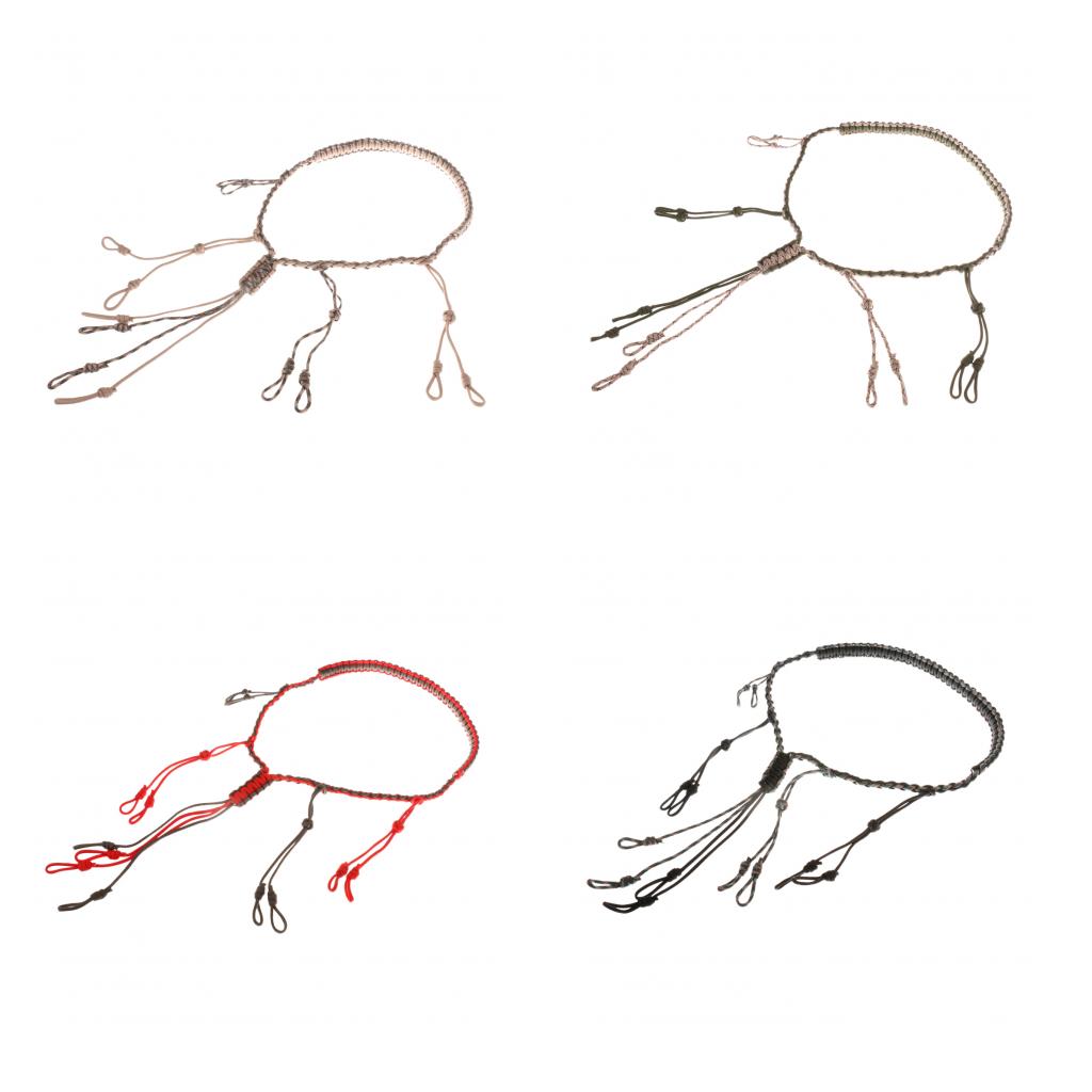 Duck Call Lanyard Secures 5 Calls Adjustable Loops Hunting Gear Black