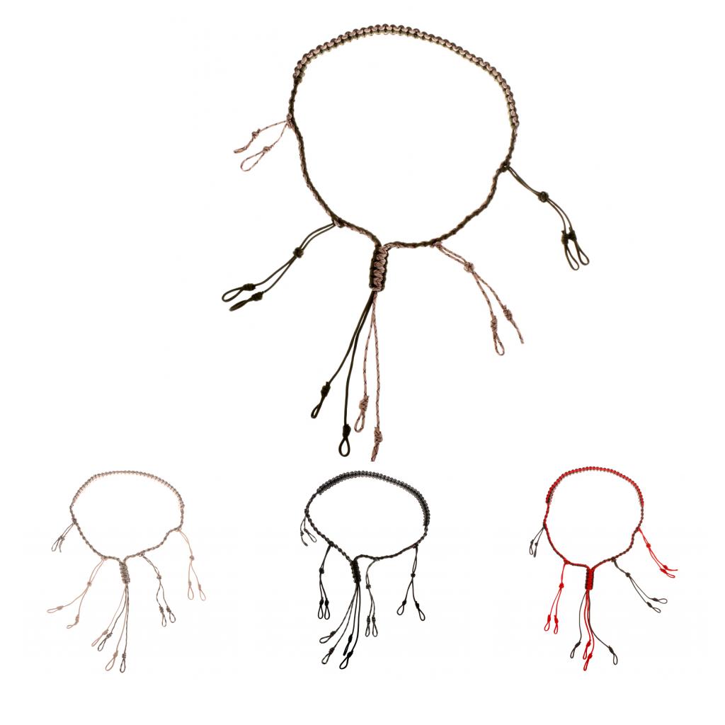 Duck Call Lanyard Secures 5 Calls Adjustable Loops Hunting Gear Black