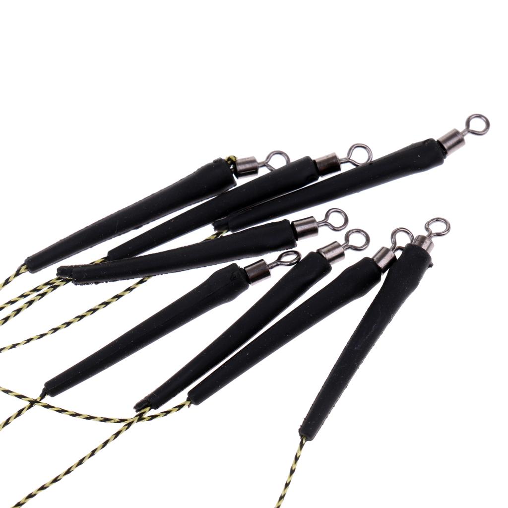 10Pcs Fishing Hair Rigs Assorted Hand Tied Carp Fishing Barbless Hooks 11#