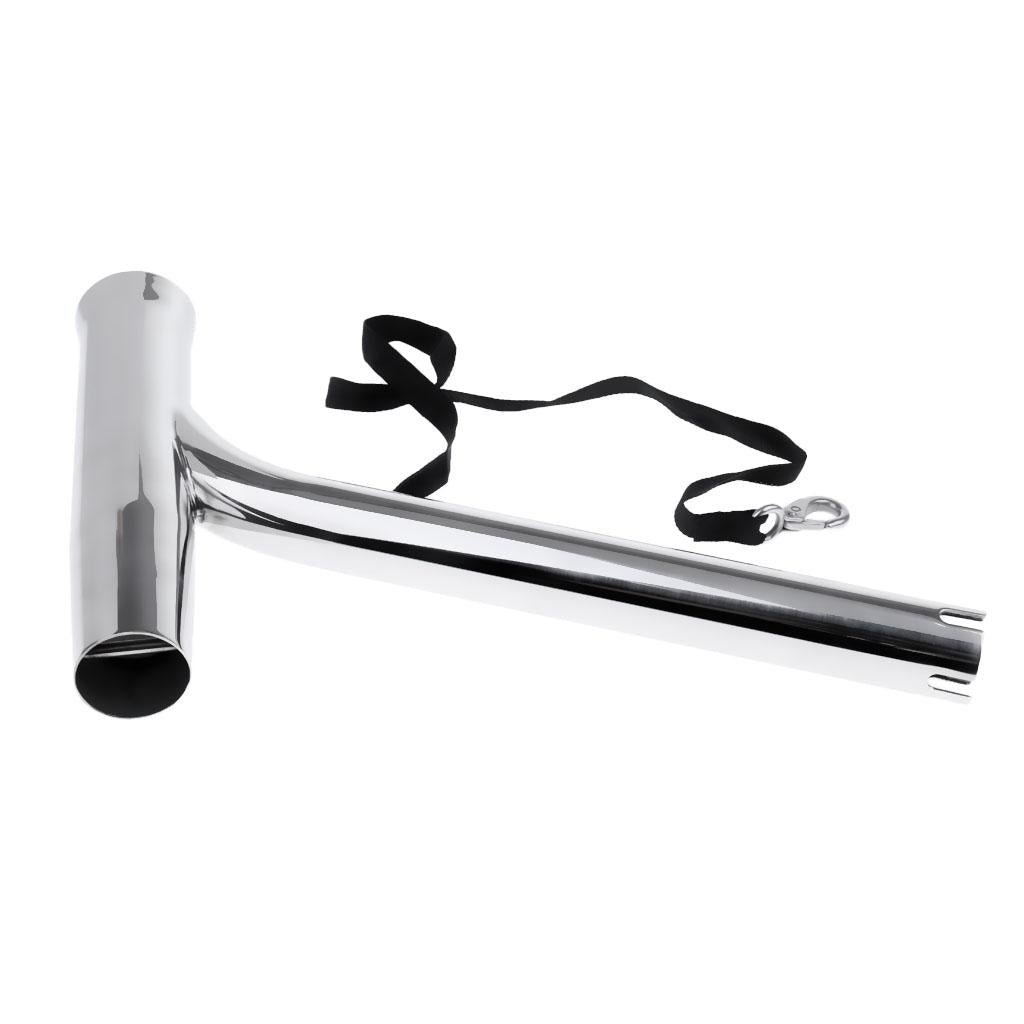 Stainless Steel Outrigger Boat Fishing Rod Holder Pole Rest Tube with Strap
