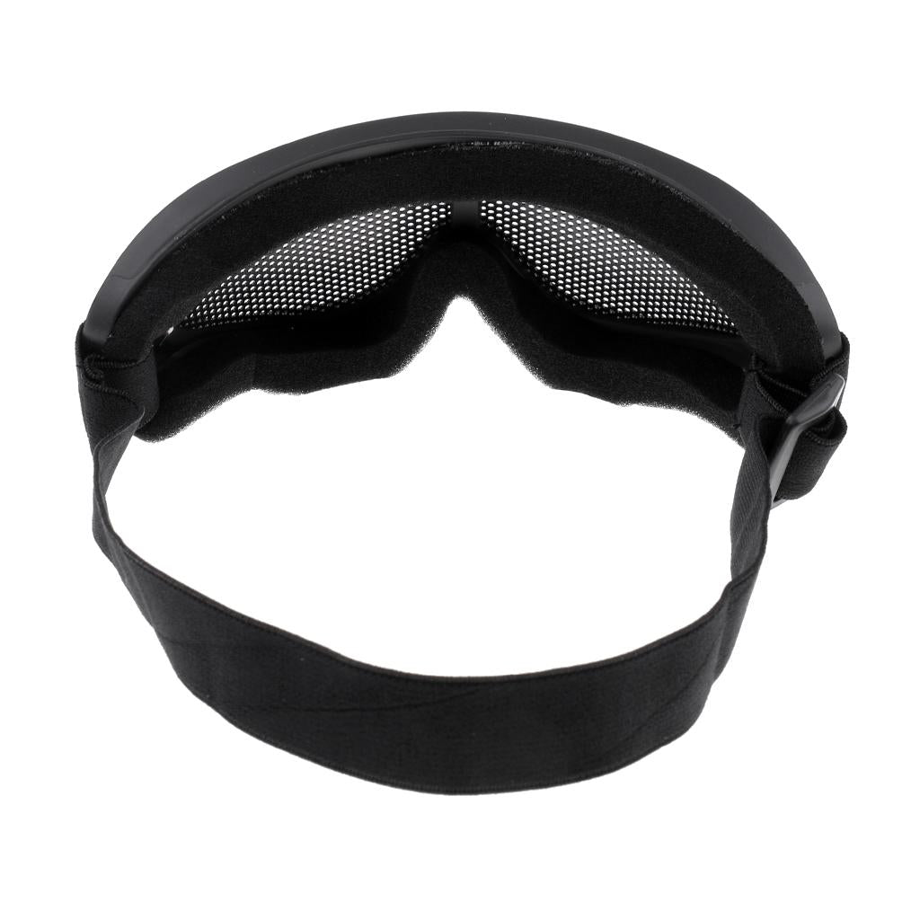 Tactical Safe Steel Mesh Goggles Shooting Glasses Eyes Protector Black