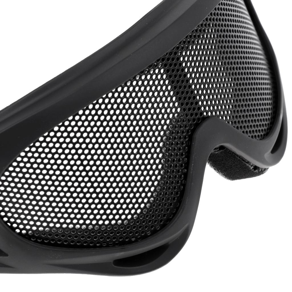 Tactical Safe Steel Mesh Goggles Shooting Glasses Eyes Protector Black
