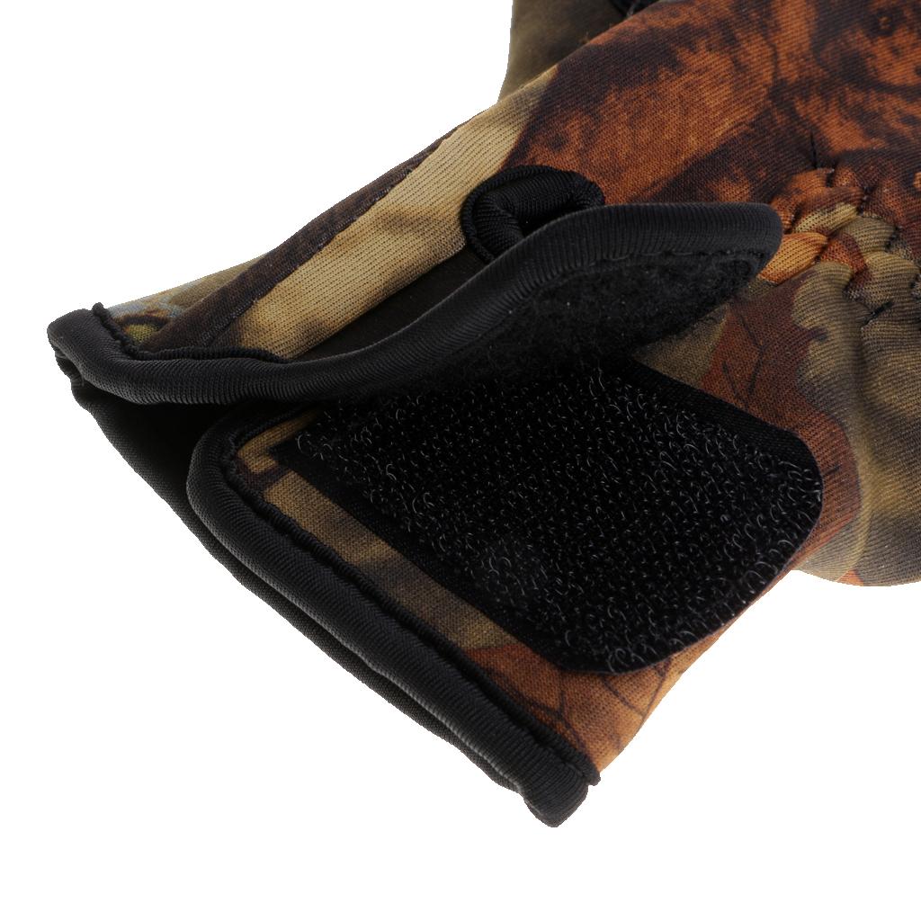 1 Pair Fishing Gloves Anti Slip Warm Cycling 3 Half-Finger Gloves XL Camo
