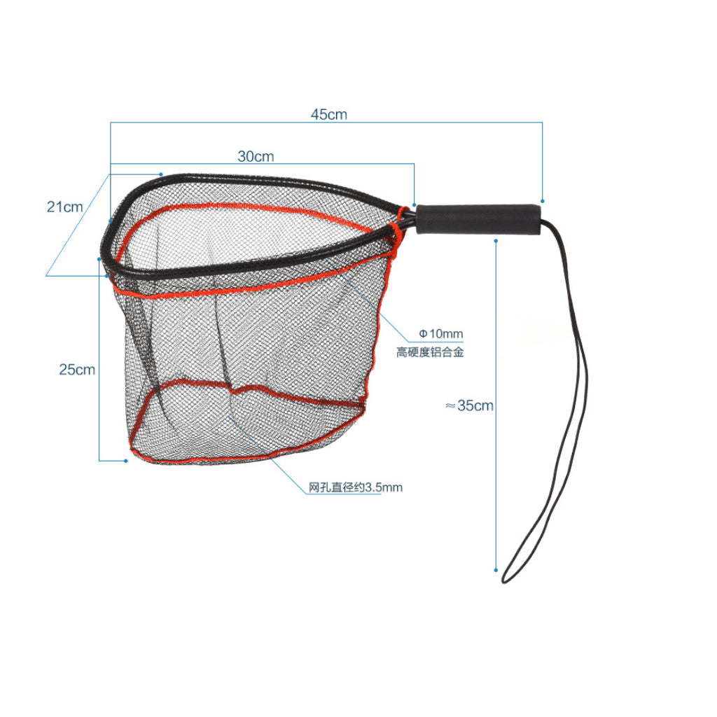 Aluminum Landing Net Catch and Release Nets Fly Fishing Nylon Mesh Brail Net