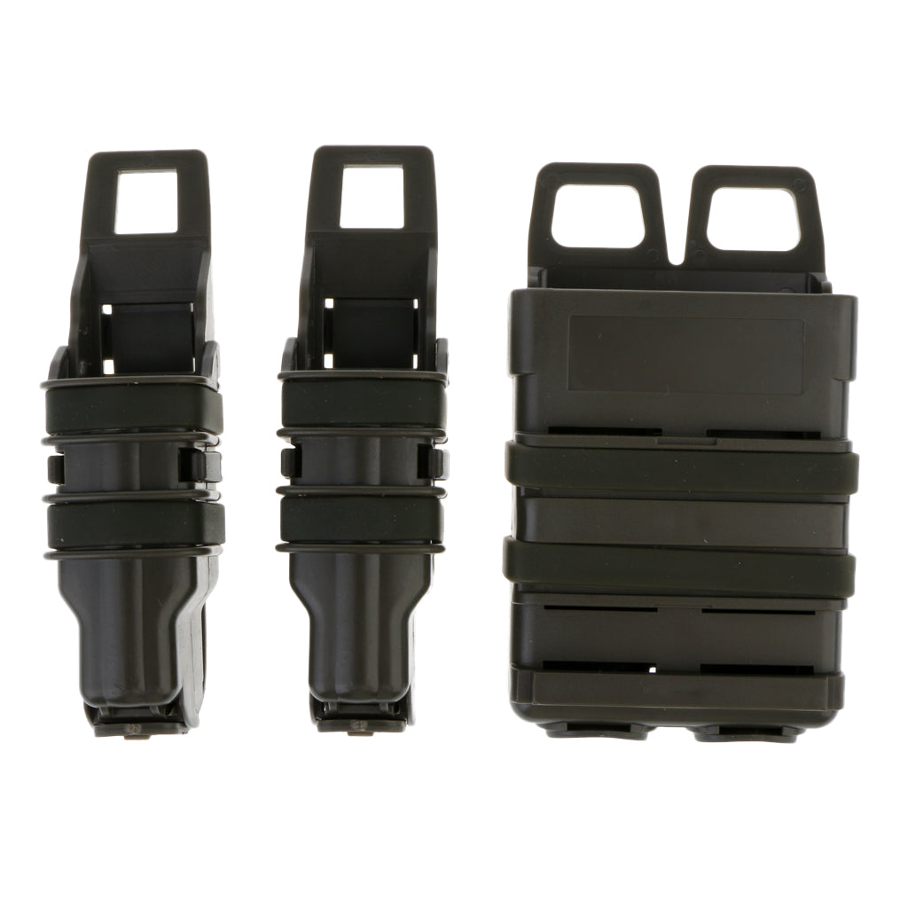 2 in 1 Tactical Fast Mag Pouch Holster Set Pack Bag Tool Pocket Green