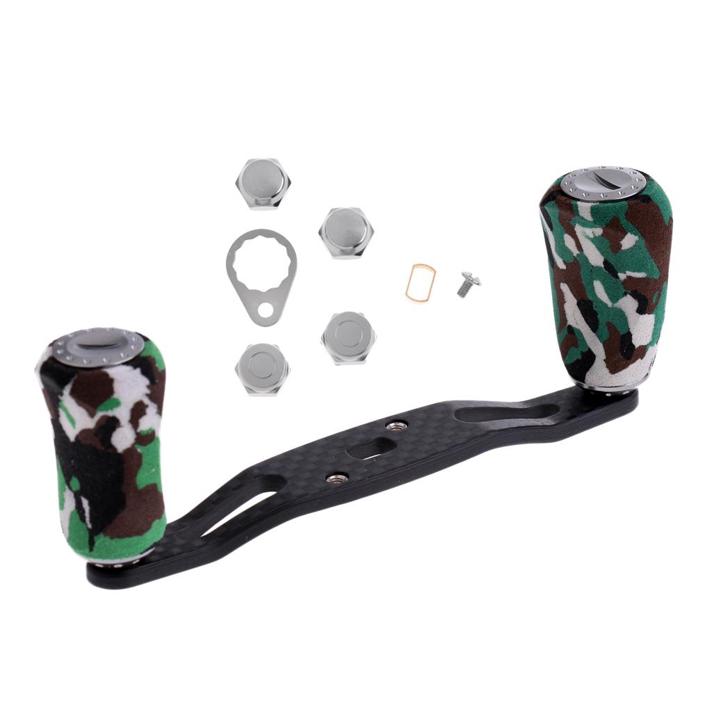 Carbon Fiber Fishing Reel Handle DIY for Baitcasting Reel Replacement Green
