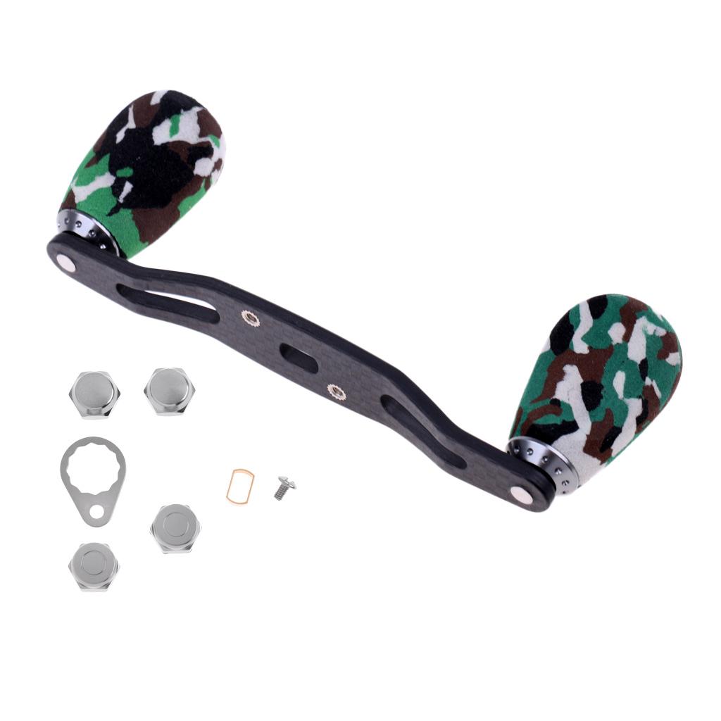 Carbon Fiber Fishing Reel Handle DIY for Baitcasting Reel Replacement Green