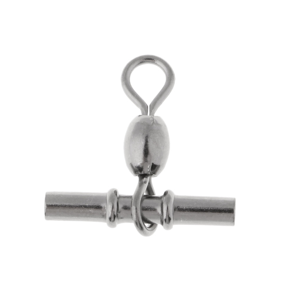 10pcs Fishing Crimp Swivel Cross-line Crane Swivel Tackle Connector 5