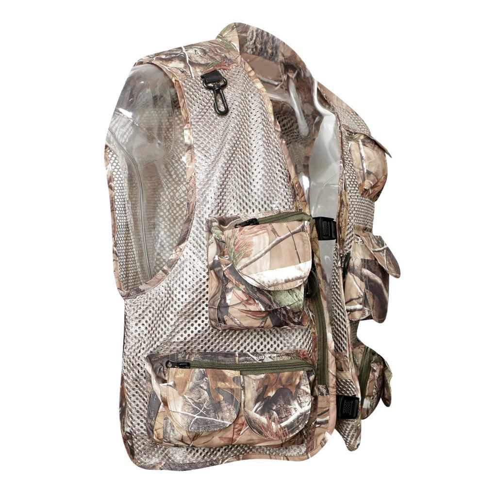 Multi-Pocket Fishing Hunting Mesh Vest Quick-Drying Photography Jacket XXL