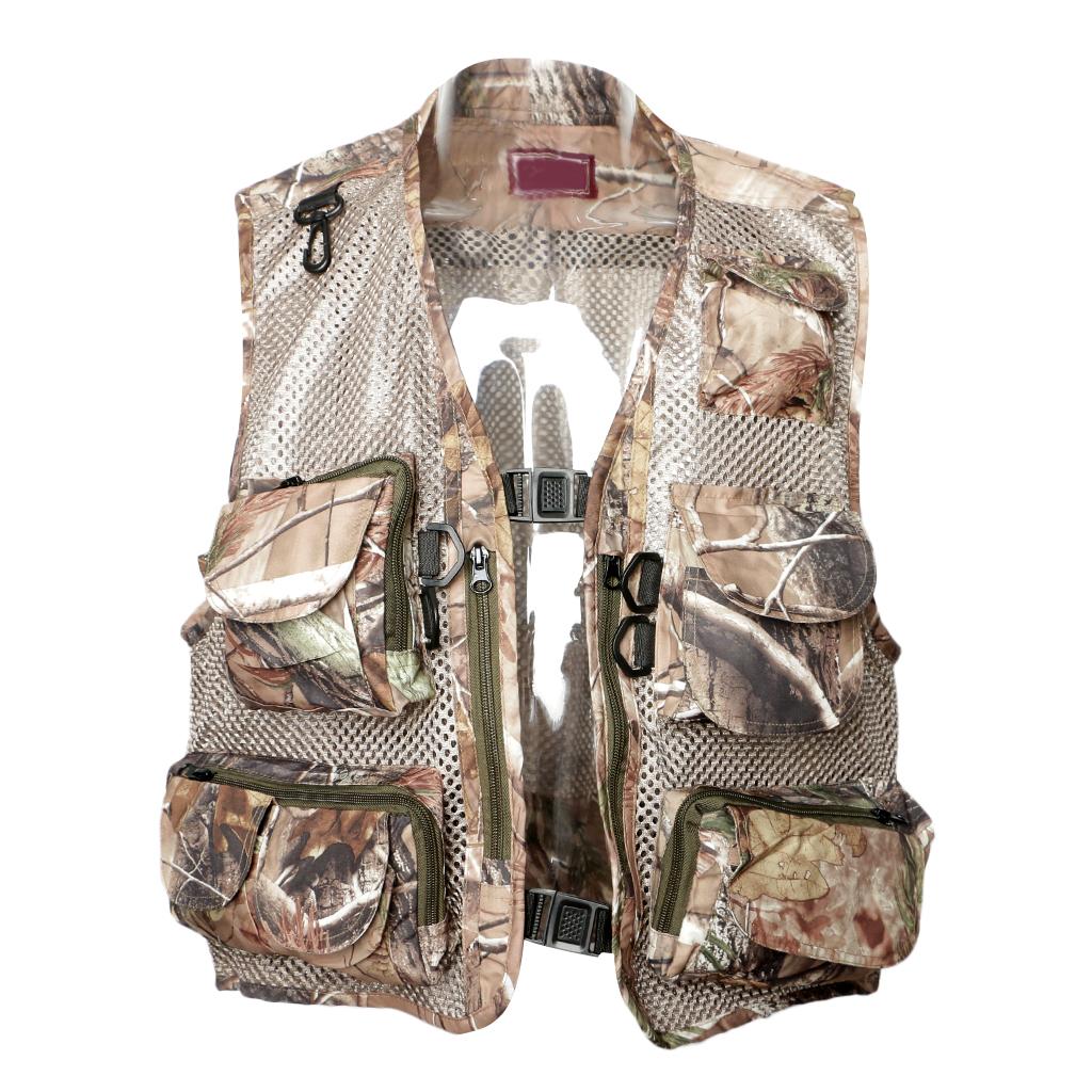Multi-Pocket Fishing Hunting Mesh Vest Quick-Drying Photography Jacket XXXL