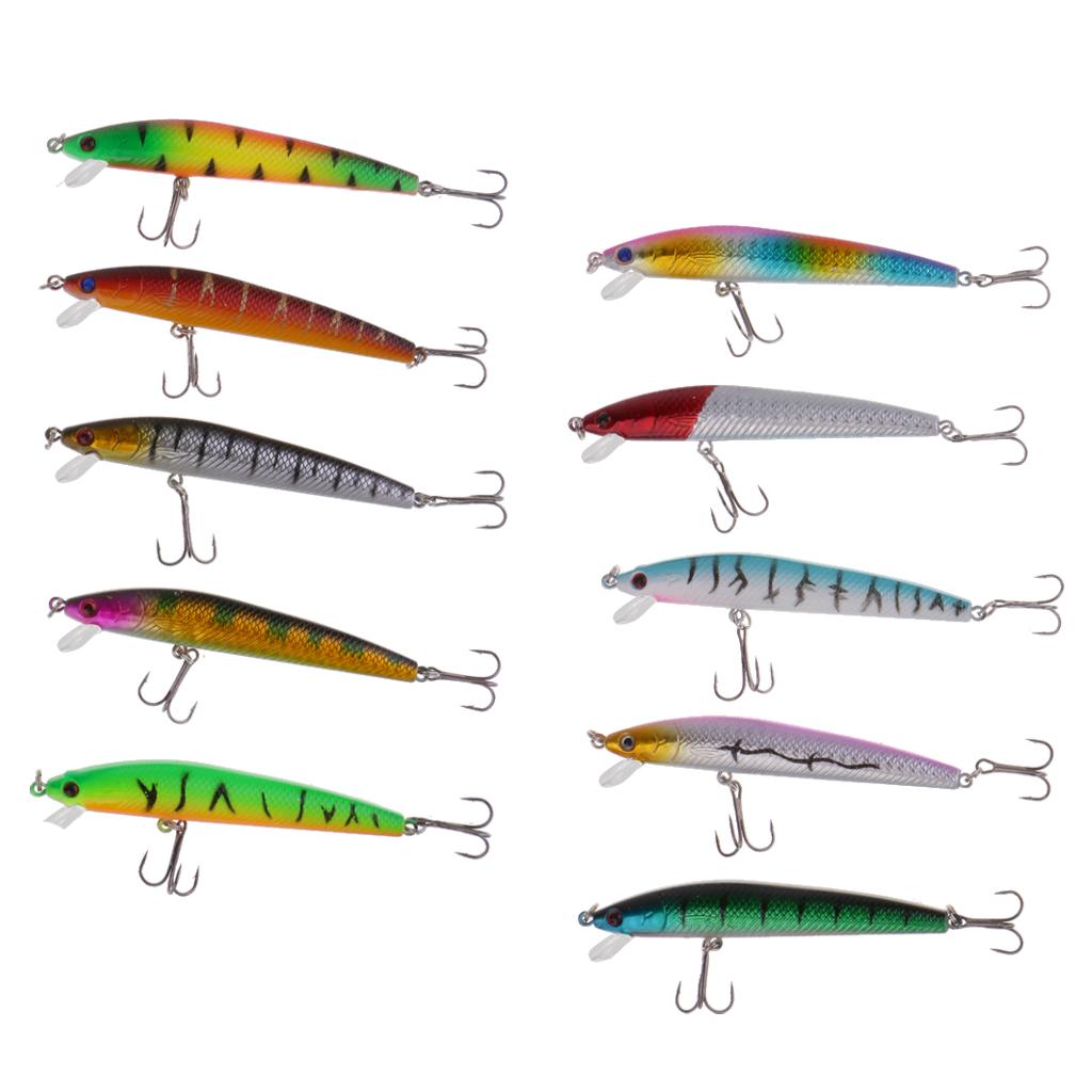 10pcs Fishing Lure Minnow Lure Minnow Baits Tackle Anchor Hook 9.5CM/8.5G