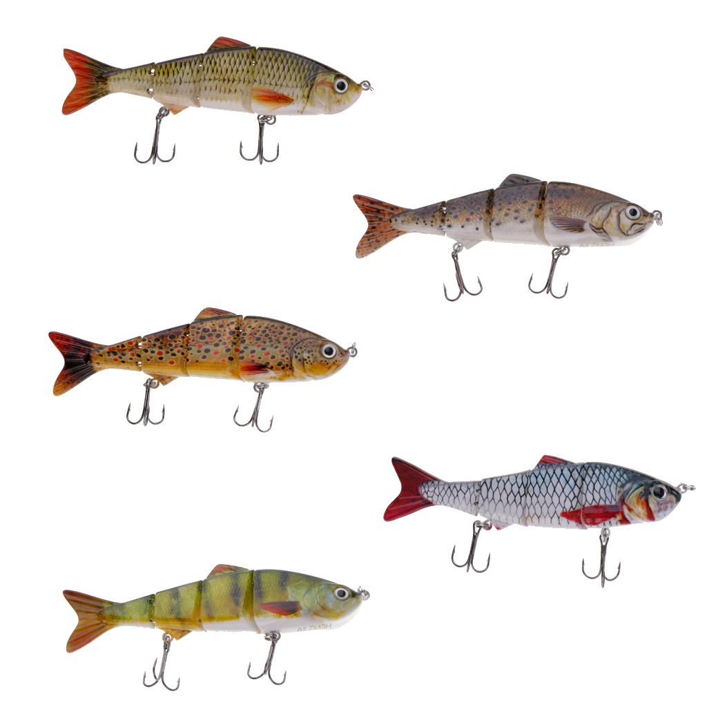 5pcs Multi Jointed Bass Striper Crappie Fishing Bait Swimbait Lure Life-like