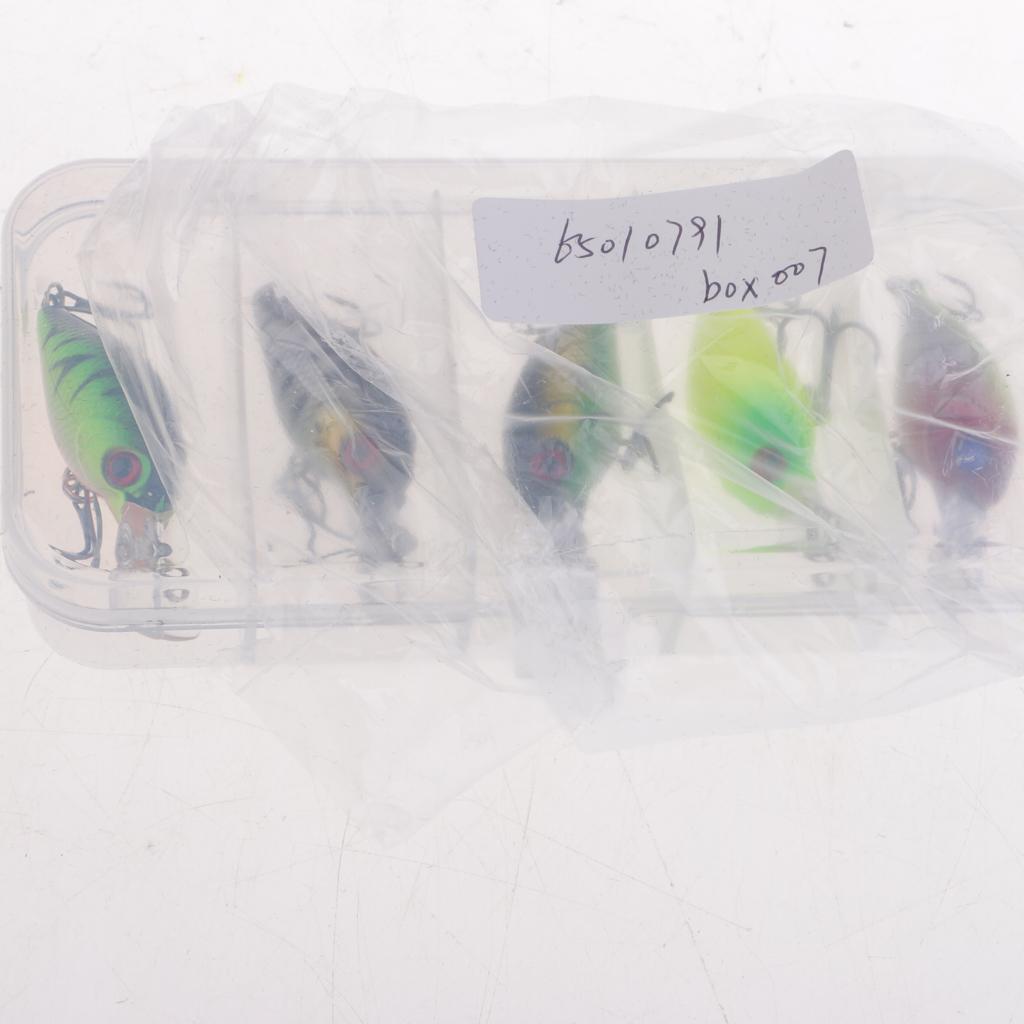 5Pcs Plactic Crank Lure Crank Baits Deep Swim Hard Fishing Tackle 5cm/4.2g