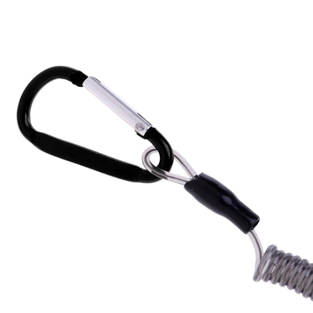 Fishing Lanyard Safety Rope Wire Steel for Securing Pliers, Lip Grips Black