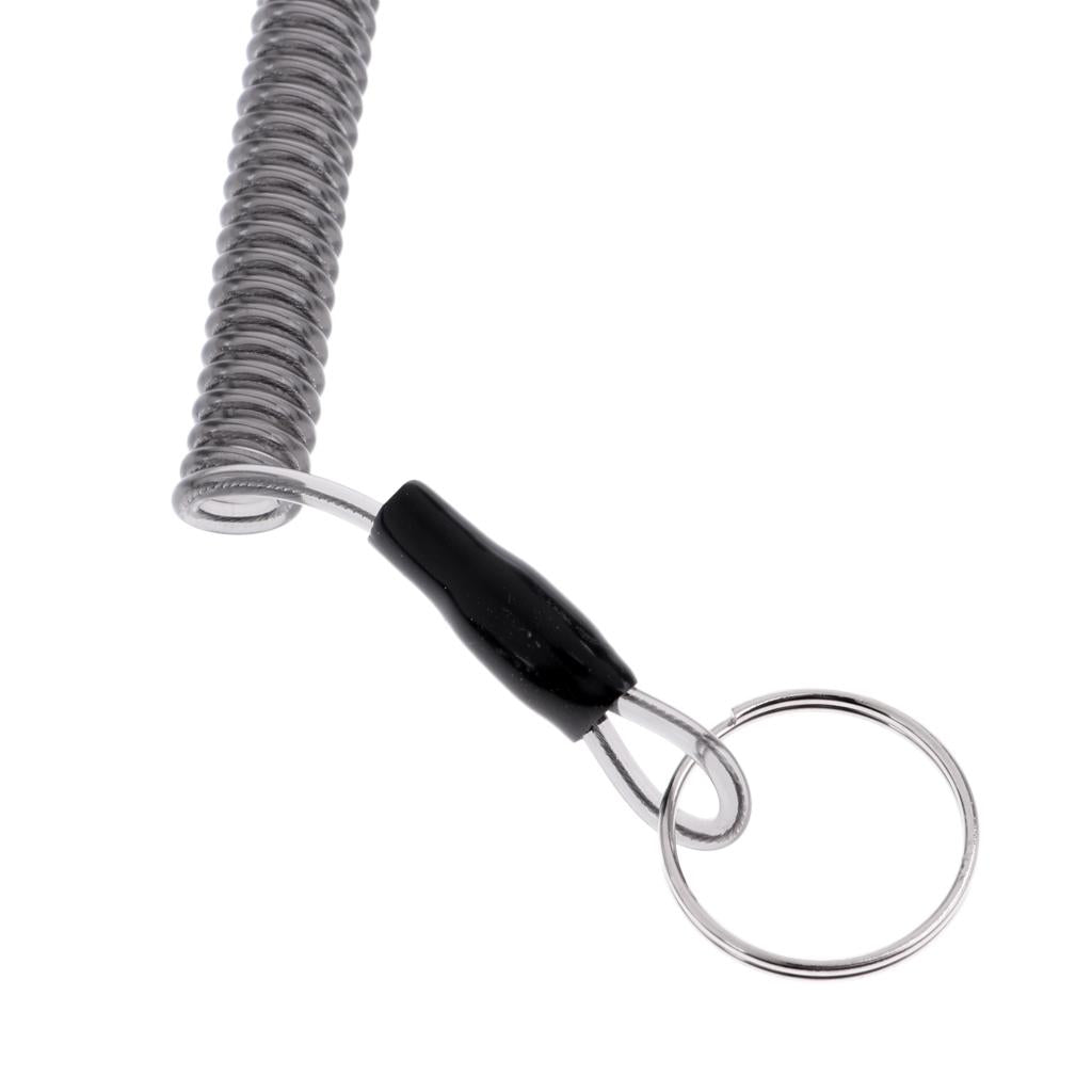 Fishing Lanyard Safety Rope Wire Steel for Securing Pliers, Lip Grips Black