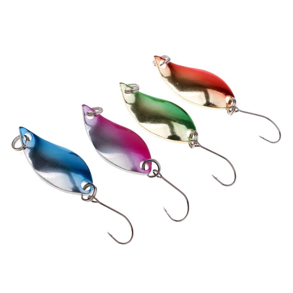 4 Pieces Fishing Lures Baits Spoon Lures Metal Hard Baits Crankbaits Tackle