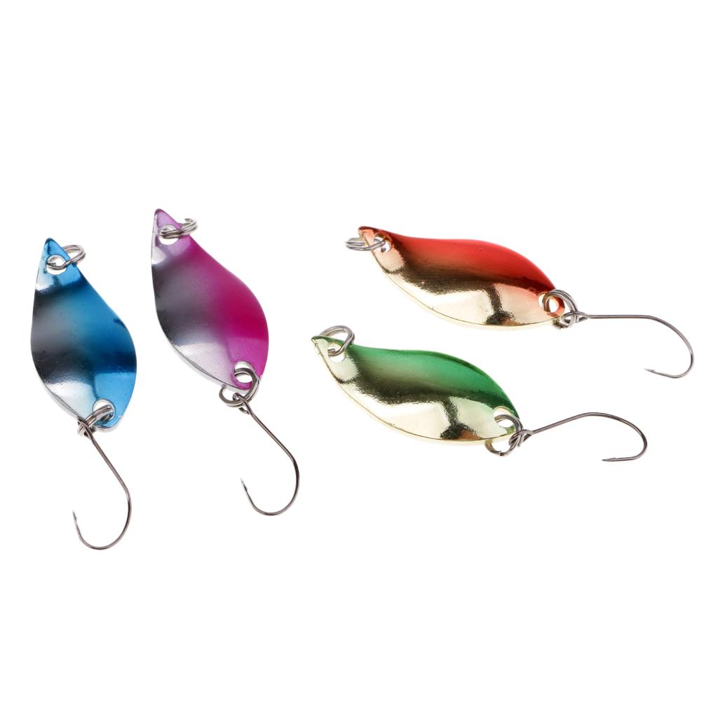 4 Pieces Fishing Lures Baits Spoon Lures Metal Hard Baits Crankbaits Tackle