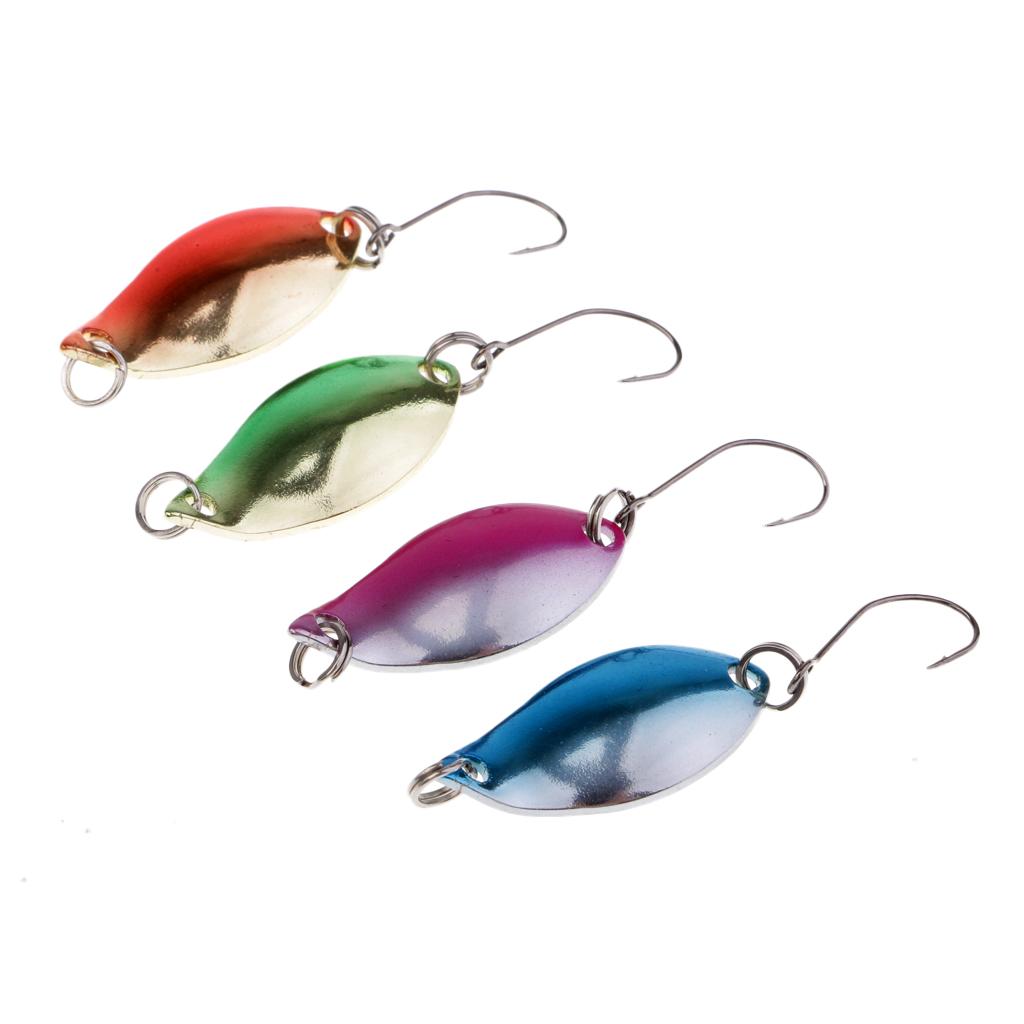 4 Pieces Fishing Lures Baits Spoon Lures Metal Hard Baits Crankbaits Tackle