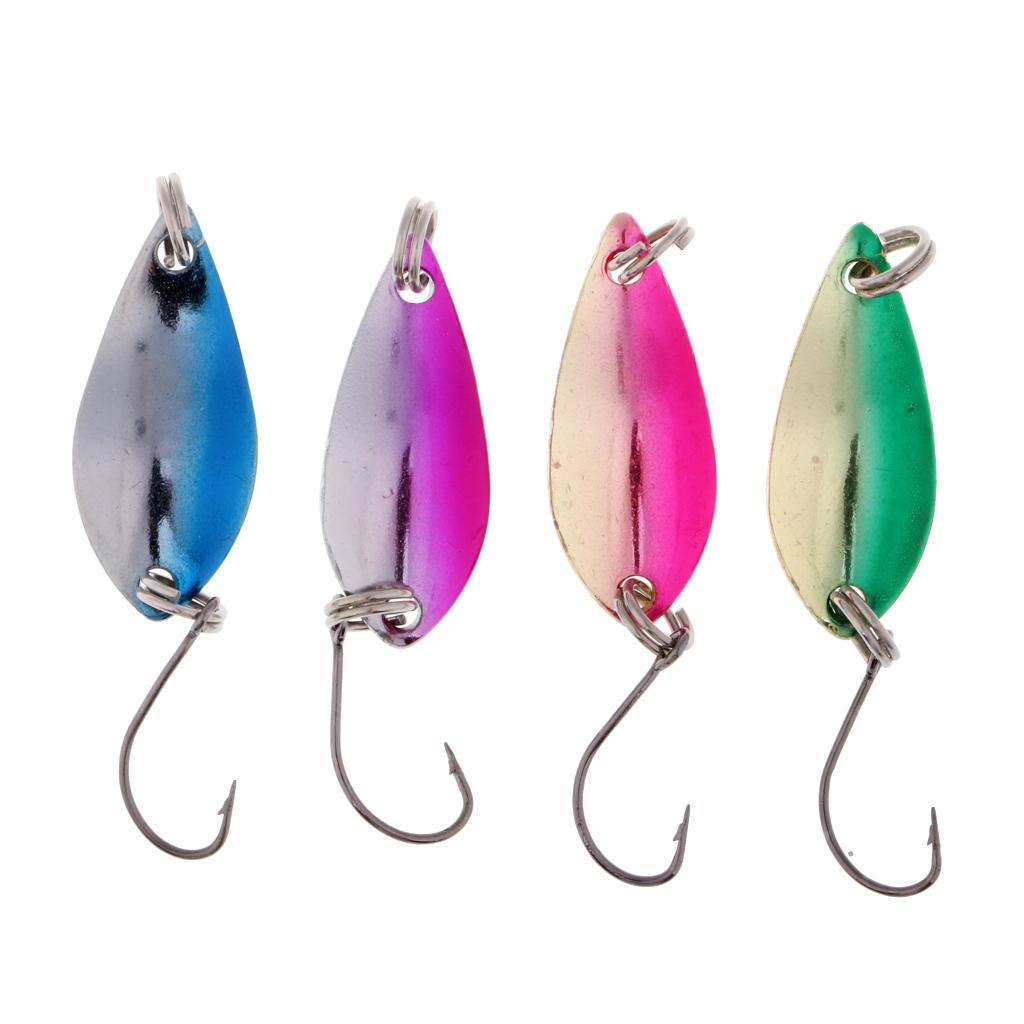 4Pcs Fly Fishing Sequins Lure Bait Set Spinner Spoon Hard Paillette Baits