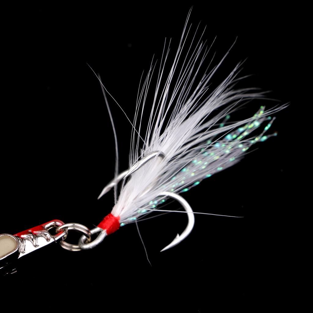 Spoons Hard Fishing Lures w/Hooks Salmon Bass Metal Fishing Lure Baits Red