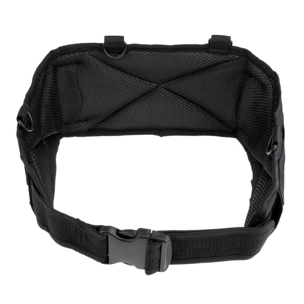 Tactical Battle Molle Belt Webbing Combat Waist Padded Belt Black