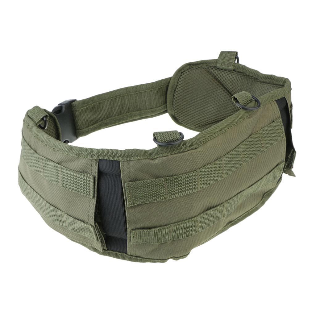 Tactical Battle Molle Belt Webbing Combat Waist Padded Belt Army Green