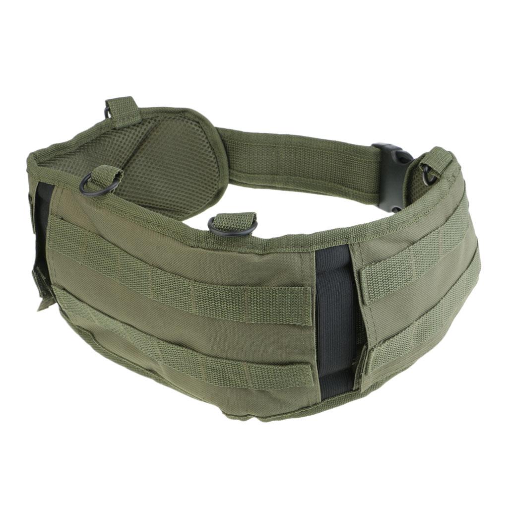 Tactical Battle Molle Belt Webbing Combat Waist Padded Belt Army Green
