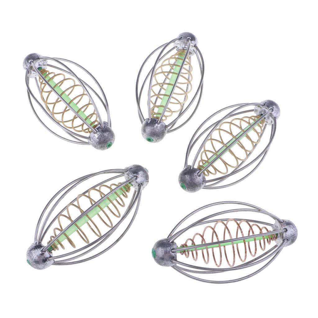 Fishing Baits Cage Spring Lure Inline Hanging Feeder 47g with spring