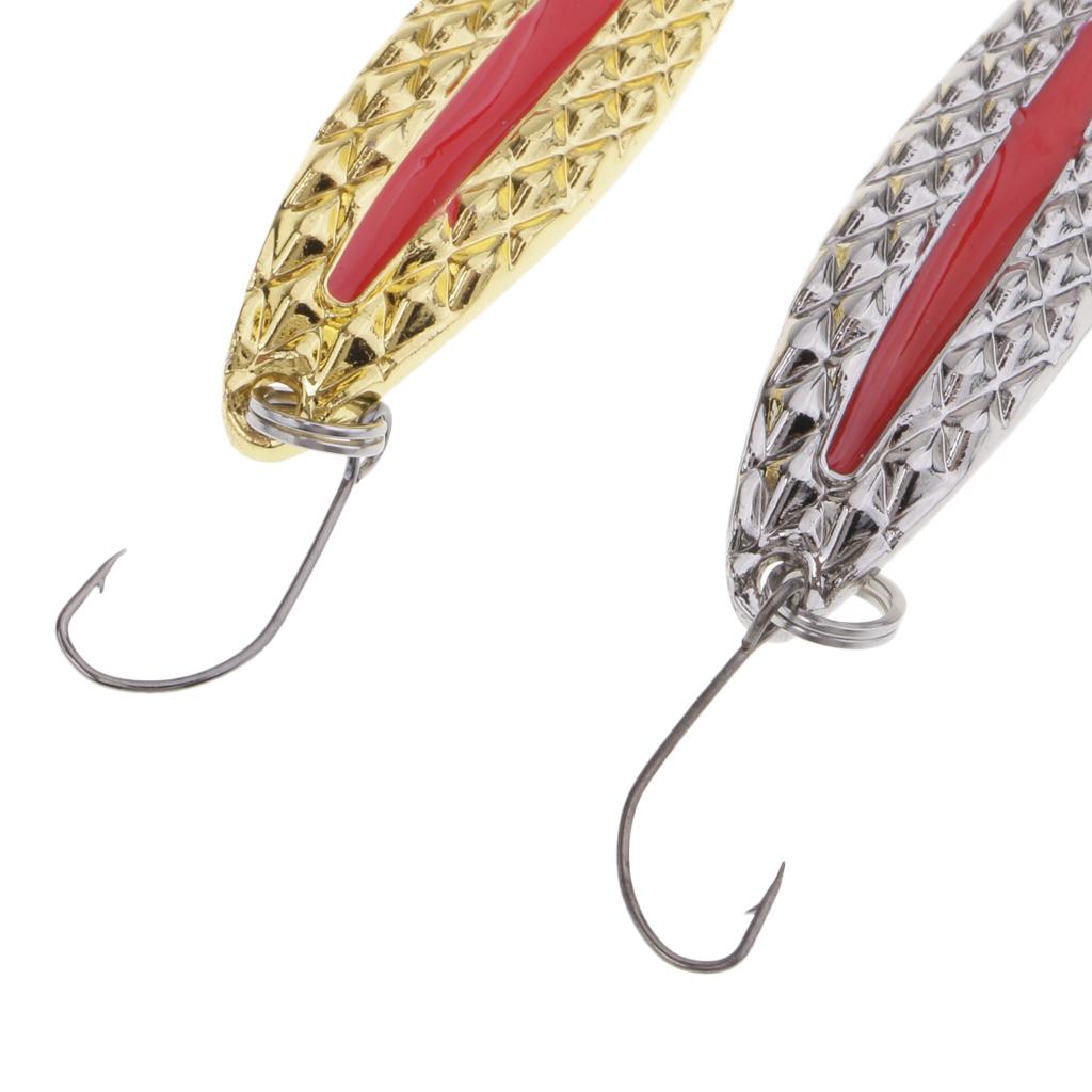 10pcs Fishing Baits Metal Spinner Spoon Fishing Lures Sequins 3.5g Red