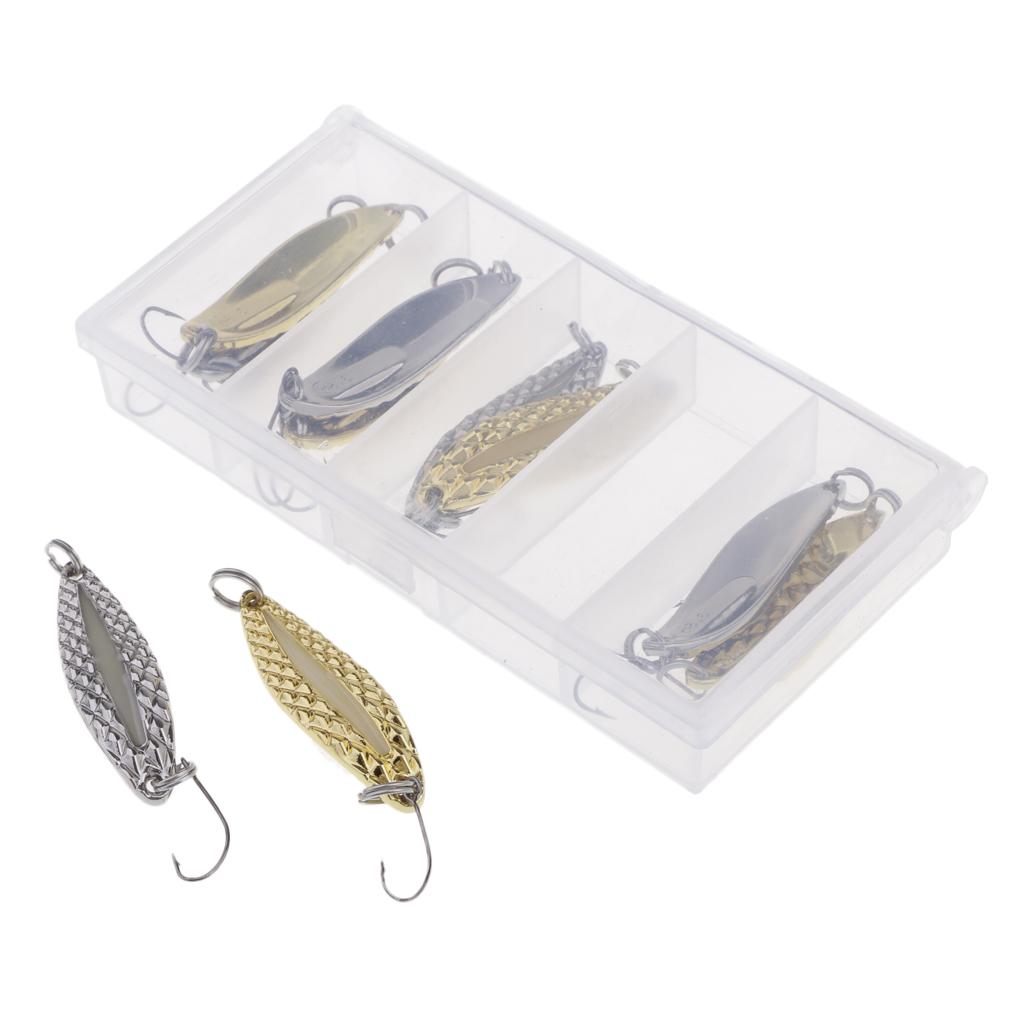 10pcs Fishing Baits Metal Spinner Spoon Fishing Lures Sequins 3.5g Luminous