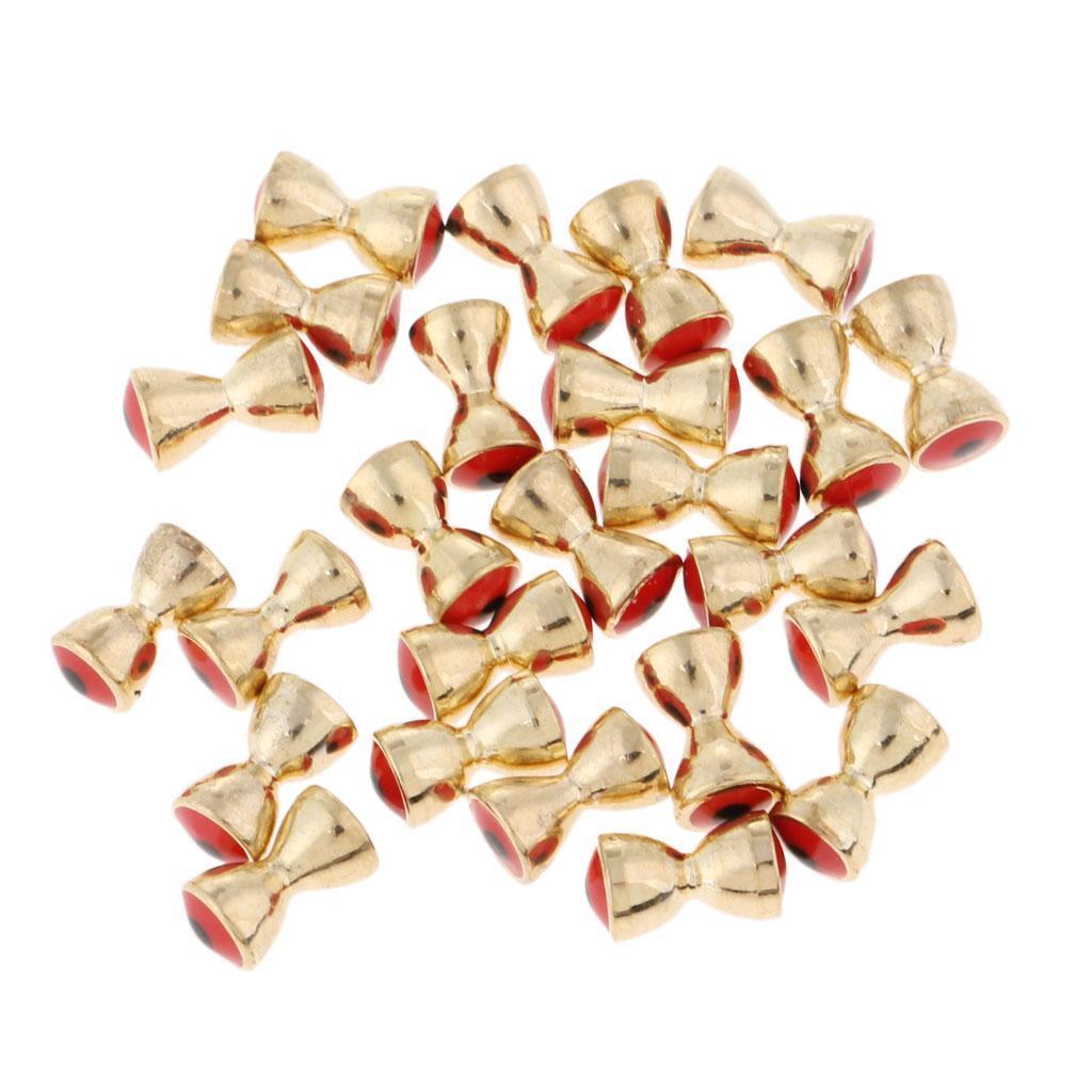 25Pcs Fly Tying Beads Brass Dumbbell Bead with Eyes Fly Tying Material 5.5mm