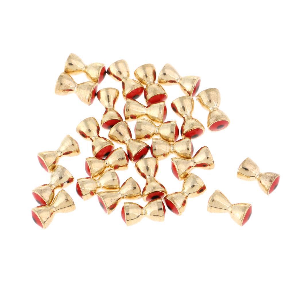 25Pcs Fly Tying Beads Brass Dumbbell Bead with Eyes Fly Tying Material 5.5mm