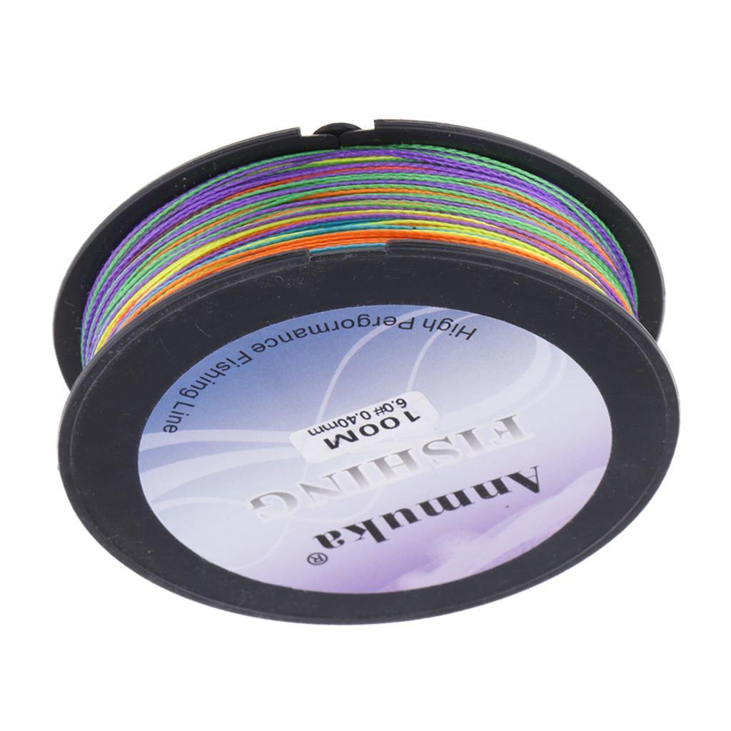 100m Fishing Line Braided Line Multicolor Line 4 Stands PE Line 1m-1color 6#