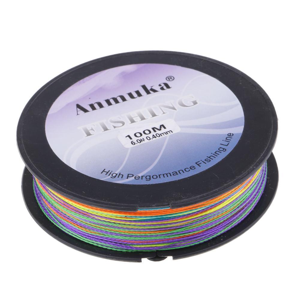 100m Fishing Line Braided Line Multicolor Line 4 Stands PE Line 1m-1color 6#