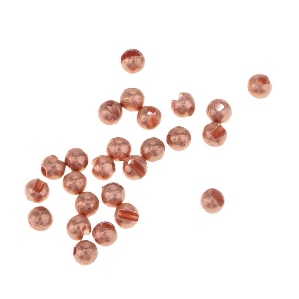 25pcs Fly Tying Slotted Tungsten Beads Heavy Deep Nymphs Head Beads 2.5mm