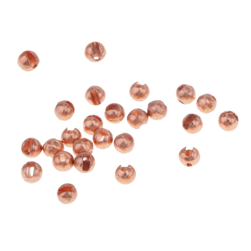 25pcs Fly Tying Slotted Tungsten Beads Heavy Deep Nymphs Head Beads 2.5mm