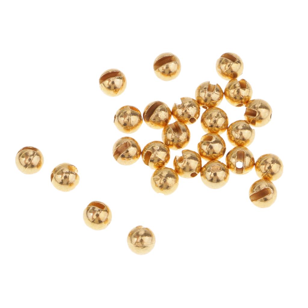 25pcs Fly Tying Slotted Tungsten Beads Heavy Nymphs Head Ball Beads 3.0mm
