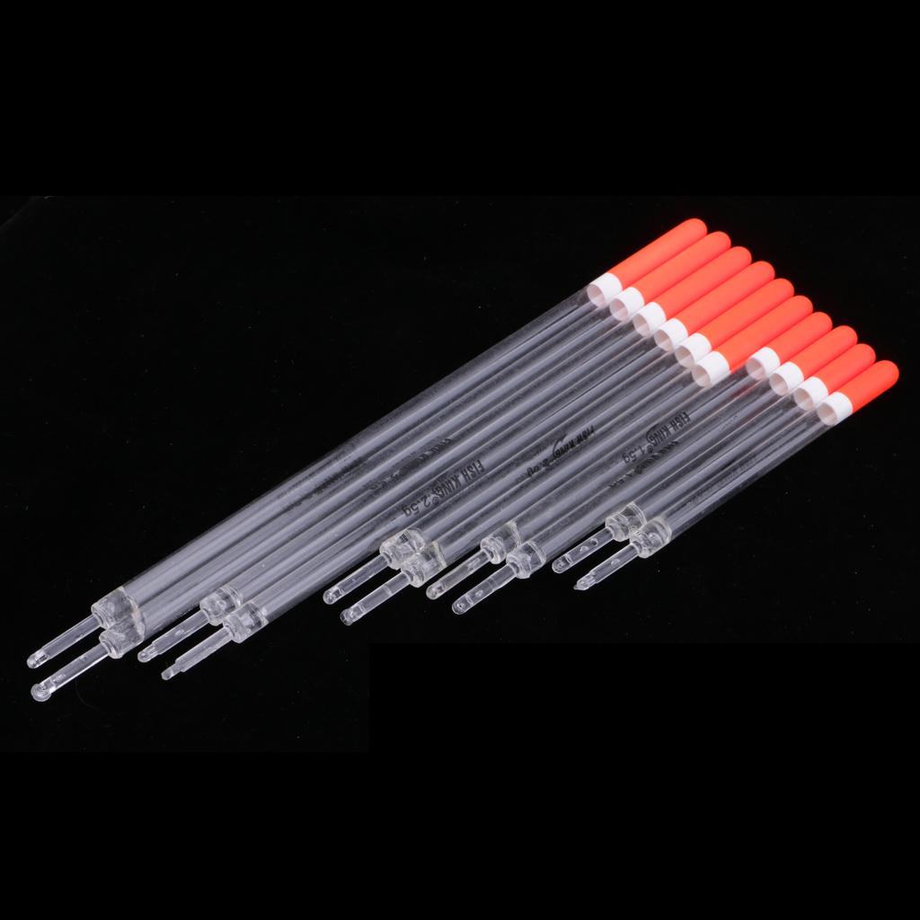 10pcs Rock Fishing Buoy Plastic Fishing Floats Set Crystal Waggler Model 2