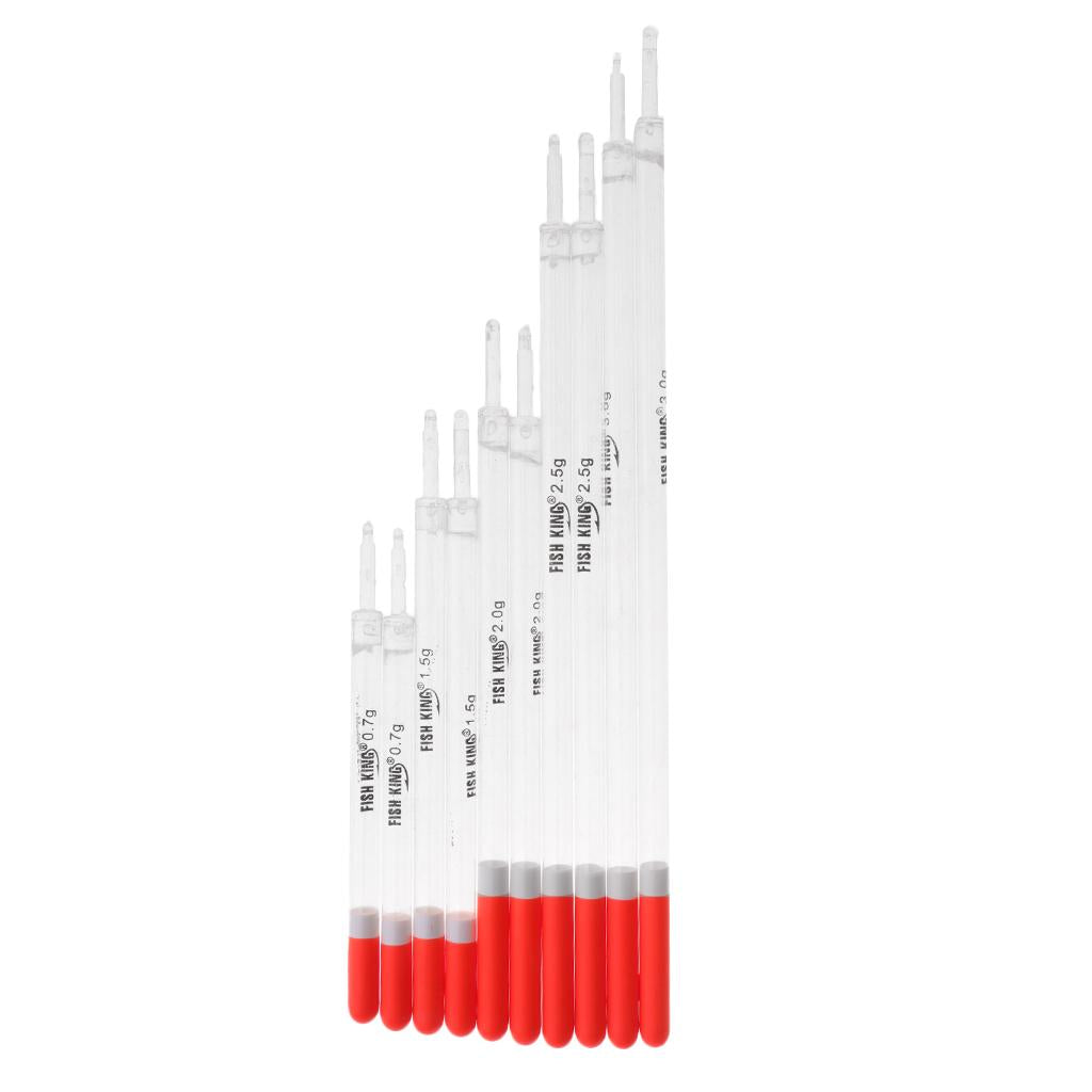 10pcs Rock Fishing Buoy Plastic Fishing Floats Set Crystal Waggler Model 2