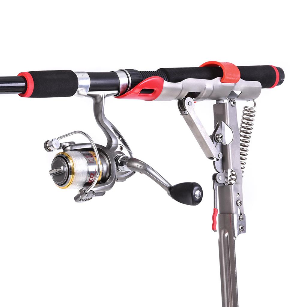Automatic Spring Fishing Rod Bracket Holder for Ground, Adjustable Strength