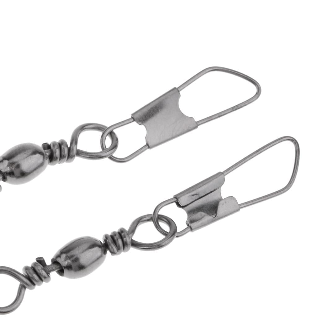 10pcs Barrel Swivels with Interlock Snap Fishing Lure Tackle Connector 10#