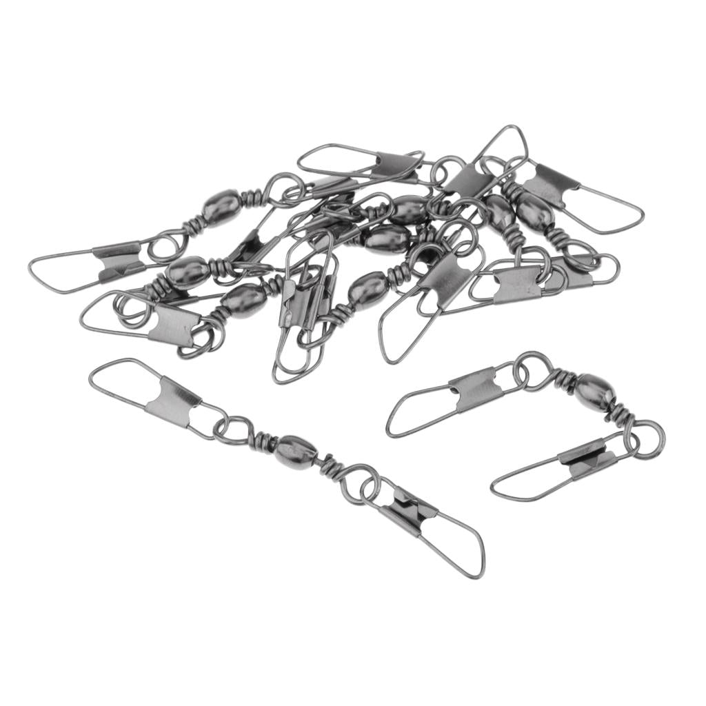 10pcs Barrel Swivels with Interlock Snap Fishing Lure Tackle Connector 10#