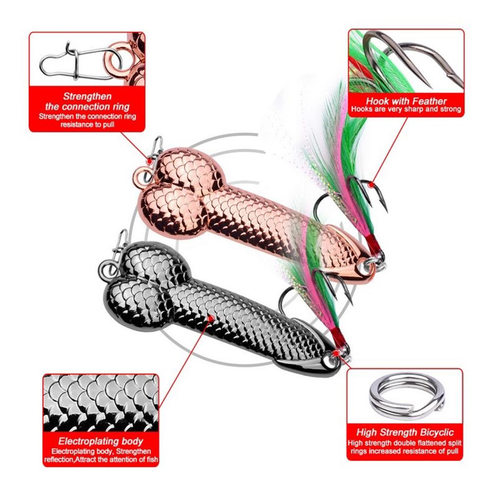 Spoon Fishing Lure Spinner Bait Metal VIB Hard Sequins Lure Treble Hook 28g